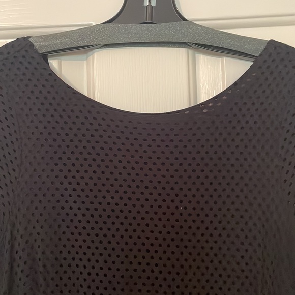 Black cotton knit lined cutout dress - Picture 3 of 8